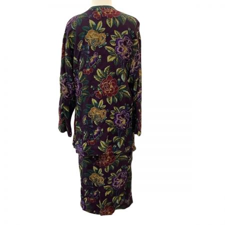  KENZO ケンゾー レディース Vintage セットアップ ジャケット ベスト スカート ３点セット SIZE 2 花柄 パープル