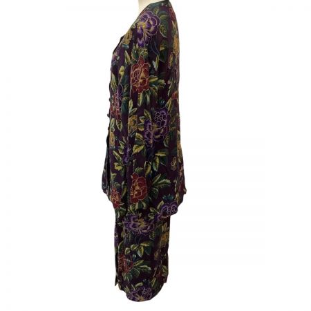  KENZO ケンゾー レディース Vintage セットアップ ジャケット ベスト スカート ３点セット SIZE 2 花柄 パープル