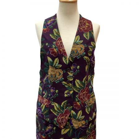  KENZO ケンゾー レディース Vintage セットアップ ジャケット ベスト スカート ３点セット SIZE 2 花柄 パープル