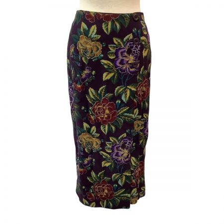  KENZO ケンゾー レディース Vintage セットアップ ジャケット ベスト スカート ３点セット SIZE 2 花柄 パープル