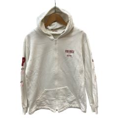 PINK HOUSE ピンクハウス ジップアップ パーカー SIZE L ワッペン カールヘルム Karl Helmut ホワイト Bランク