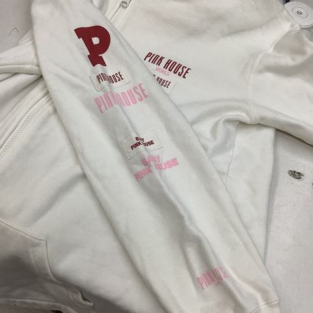 PINK HOUSE ピンクハウス ジップアップ パーカー SIZE L ワッペン カールヘルム Karl Helmut ホワイト