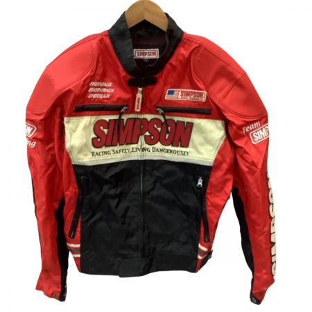  simpson シンプソン メンズ ライダース  バイクウェア セットアップ ジャケット パンツ SIZE L ブラック×レッド