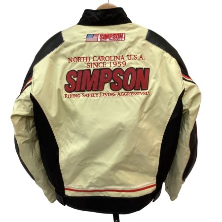 simpson メンズ ライダースジャケット レーシングウェア バイク SIZE L ブラック×アイボリー