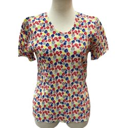 ISSEY MIYAKE イッセイミヤケ PLEATS PLEASE カットソー SIZE 3 花柄 PP22-FK876 アイボリー Bランク