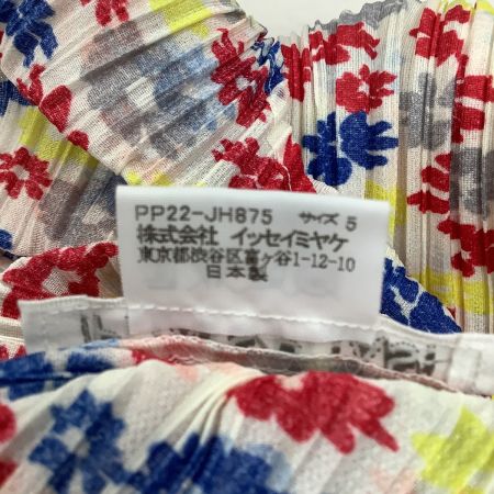 ISSEY MIYAKE イッセイミヤケ PLEATS PLEASE ワンピース 花柄 SIZE 5 PP22-JH875 ホワイト