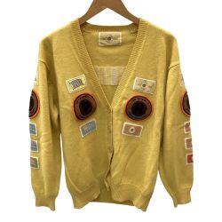 PINK HOUSE ピンクハウス レディース カーディガン ワッペン  イエロー Bランク