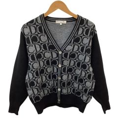 ♪♪ Christian Dior Sports クリスチャンディオール カーディガン CDロゴ SIZE L ブラック Bランク
