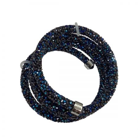  SWAROVSKI スワロフスキー  Crystaldust Wide バングル クリスタル ブレスレット ブルー