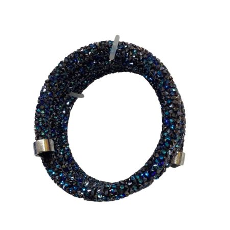 SWAROVSKI スワロフスキー  Crystaldust Wide バングル クリスタル ブレスレット ブルー