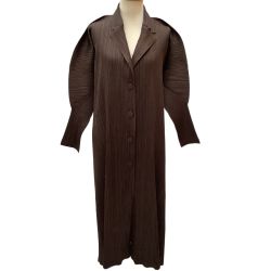 ISSEY MIYAKE イッセイミヤケ PLEATS PLEASE ロングコート SIZE 2 PP03-JA437 ブラウン Bランク