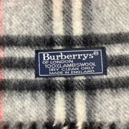  BURBERRY バーバリー マフラー チェック ラムウール グレー