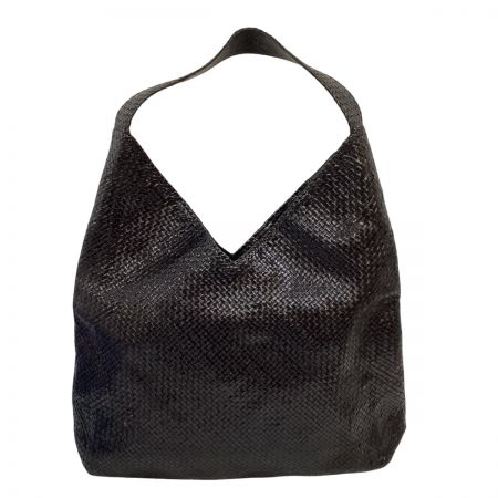  JURGEN LEHL ヨーガンレール レディース ハンドバッグ 編み込みレザー  ブラック