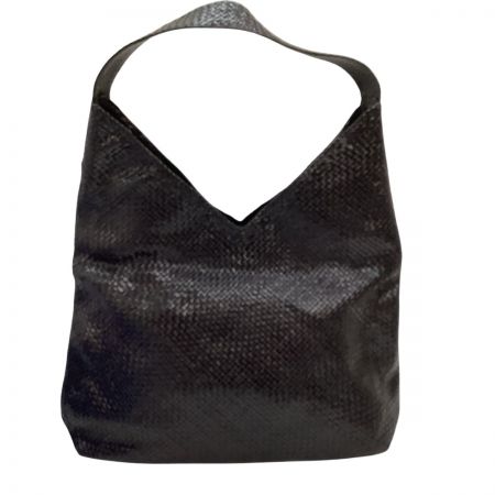  JURGEN LEHL ヨーガンレール レディース ハンドバッグ 編み込みレザー  ブラック