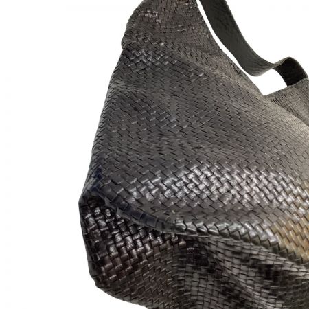  JURGEN LEHL ヨーガンレール レディース ハンドバッグ 編み込みレザー  ブラック