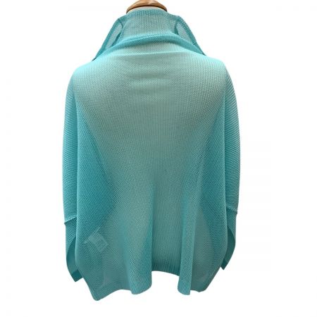  ISSEY MIYAKE イッセイミヤケ PLEATS PLEASE メッシュ カーディガン SIZE 3 PP63-F0262 スカイブルー