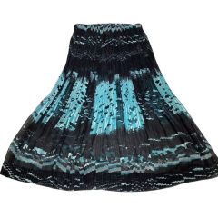 ISSEY MIYAKE イッセイミヤケ プリーツ スカート 柄ベロア SIZE 2 IM31FG105 ブラック×ミント Bランク