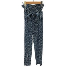 ISSEY MIYAKE イッセイミヤケ PLEATS PLEASE パンツ SIZE 3 総柄 PP81-JF421 ブラック×ブルー Bランク