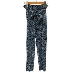 ISSEY MIYAKE イッセイミヤケ PLEATS PLEASE パンツ SIZE 3 総柄 PP81-JF421 ブラック×ブルー Bランク