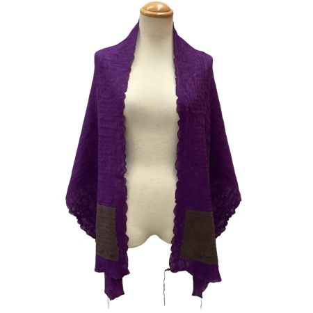 ISSEY MIYAKE イッセイミヤケ プリーツ 波 ストール  ブラウン×パープル