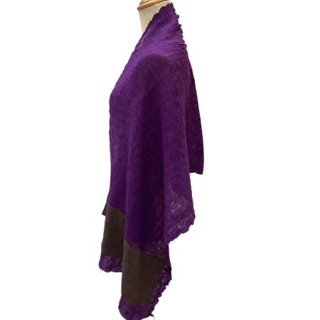 ISSEY MIYAKE イッセイミヤケ プリーツ 波 ストール  ブラウン×パープル