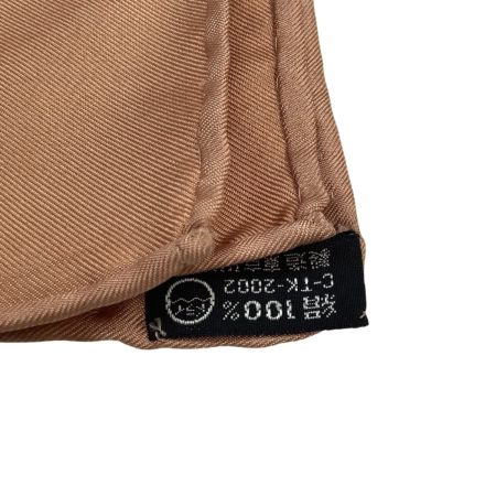 Yves Saint Laurent イブサンローラン レディース スカーフ シルク100％ ライトブラウン×ベージュ