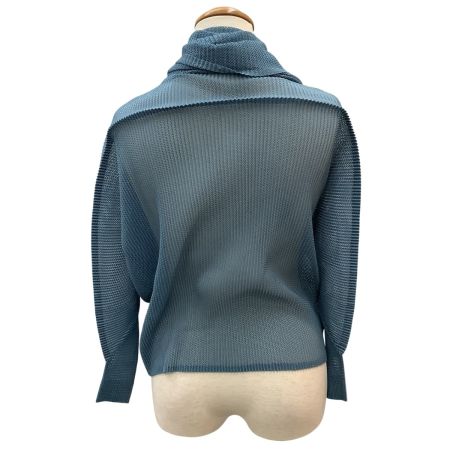 ISSEY MIYAKE イッセイミヤケ PLEATS PLEASE メッシュ ボレロ カーディガン PP51-FO263 ブルー