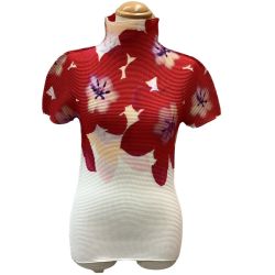 ♪♪ ISSEY MIYAKE me イッセイミヤケ ミー ワッフル プリーツ SIZE Free 花柄 MI81FK515 ホワイト Bランク