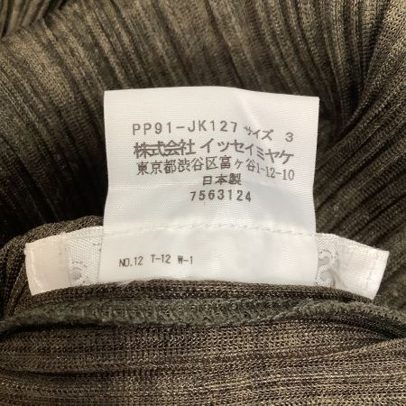 ISSEY MIYAKE イッセイミヤケ PLEATS PLEASE カットソー SIZE 3 PP91-JK127 カーキ