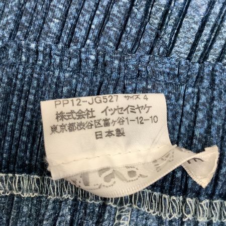  ISSEY MIYAKE イッセイミヤケ PLEATS PLEASE スカート  デニム転写 size4 PP12-JG527 ネイビー