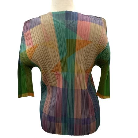  ISSEY MIYAKE イッセイミヤケ PLEATS PLEASE 変形 カーディガン SIZE 3 PP73-J0767 マルチカラー