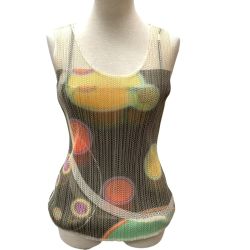 ISSEY MIYAKE イッセイミヤケ PLEATS PLEASE メッシュ カットソー 惑星 SIZE 3 PP12-JK321 マルチカラー Bランク