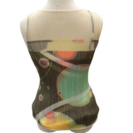 ISSEY MIYAKE イッセイミヤケ PLEATS PLEASE メッシュ カットソー 惑星 SIZE 3 PP12-JK321 マルチカラー