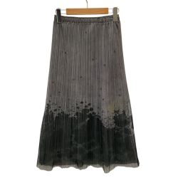 ♪♪ ISSEY MIYAKE イッセイミヤケ PLEATS PLEASE レース スカート SIZE 2 PP51-JG545 グレー Bランク