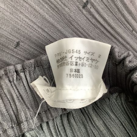  ISSEY MIYAKE イッセイミヤケ PLEATS PLEASE レース スカート SIZE 2 PP51-JG545 グレー