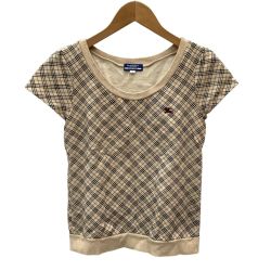 ♪♪ BURBERRY LONDON バーバリーロンドン レディース カットソー SIZE 38 チェック ベージュ Bランク