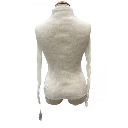  ISSEY MIYAKE イッセイミヤケ 未使用 タグ付き ワッフル プリーツ 波 シフォン カットソー IM91FJ422 ホワイト
