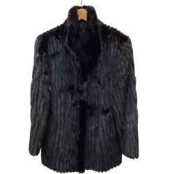 レディース 毛皮 ハーフコート SIZE 13号 ブラック Bランク