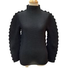 me ISSEY MIYAKE イッセイミヤケ ミー 変形 トゲトゲ カットソー ワッフル プリーツ  MI41FJ201 ブラック Bランク