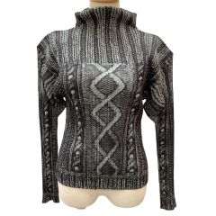 ISSEY MIYAKE イッセイミヤケ PLEATS PLEASE カットソー ケーブルニット転写  PP64-JK435 グレー Bランク