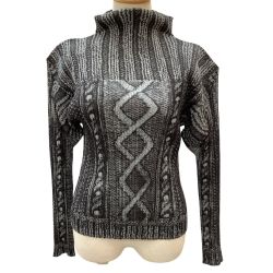 ISSEY MIYAKE イッセイミヤケ PLEATS PLEASE カットソー ケーブルニット転写  PP64-JK435 グレー Bランク