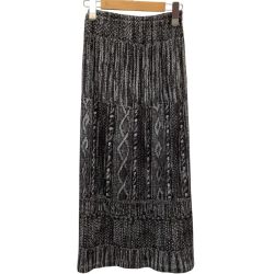 ISSEY MIYAKE イッセイミヤケ PLEATS PLEASE スカート ケーブルニット転写 PP64+JG439 グレー Bランク