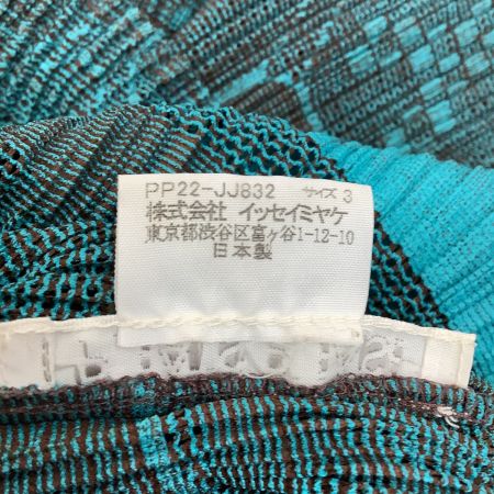  ISSEY MIYAKE イッセイミヤケ PLEATS PLEASE シャツ 総柄 SIZE 3 PP22-JJ832 グリーン