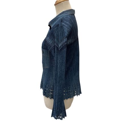 ISSEY MIYAKE イッセイミヤケ PLEATS PLEASE デニム転写 変形 シャツ PP31-JJ703 ブルー