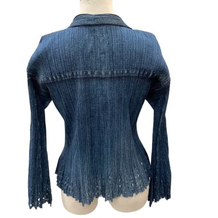 ISSEY MIYAKE イッセイミヤケ PLEATS PLEASE デニム転写 変形 シャツ PP31-JJ703 ブルー