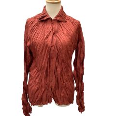 ISSEY MIYAKE イッセイミヤケ PLEATS PLEASE シワ加工 シャツ SIZE 3 PP34-ZT938 ブラウン Bランク