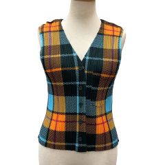 ISSEY MIYAKE イッセイミヤケ PLEATS PLEASE ベスト SIZE 3 チェック PP14-JE368 マルチカラー Bランク