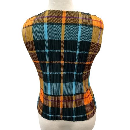 ISSEY MIYAKE イッセイミヤケ PLEATS PLEASE ベスト SIZE 3 チェック PP14-JE368 マルチカラー