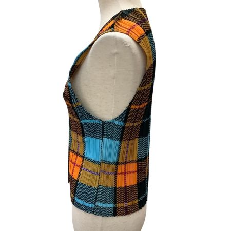 ISSEY MIYAKE イッセイミヤケ PLEATS PLEASE ベスト SIZE 3 チェック PP14-JE368 マルチカラー