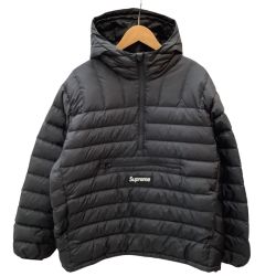 Supreme シュプリーム メンズ マイクロ ダウンハーフジップ プルオーバーパーカー SIZE M ダウン80％ ブラック Bランク